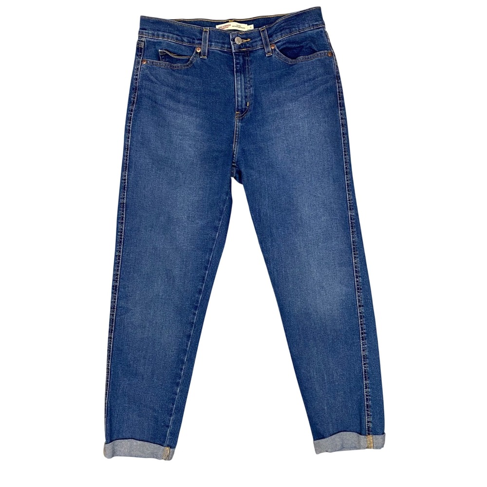 Signature by‎ Levi Strauss & Co Womens Heritage Mid-Rise Boyfriend Jeans Blue 6